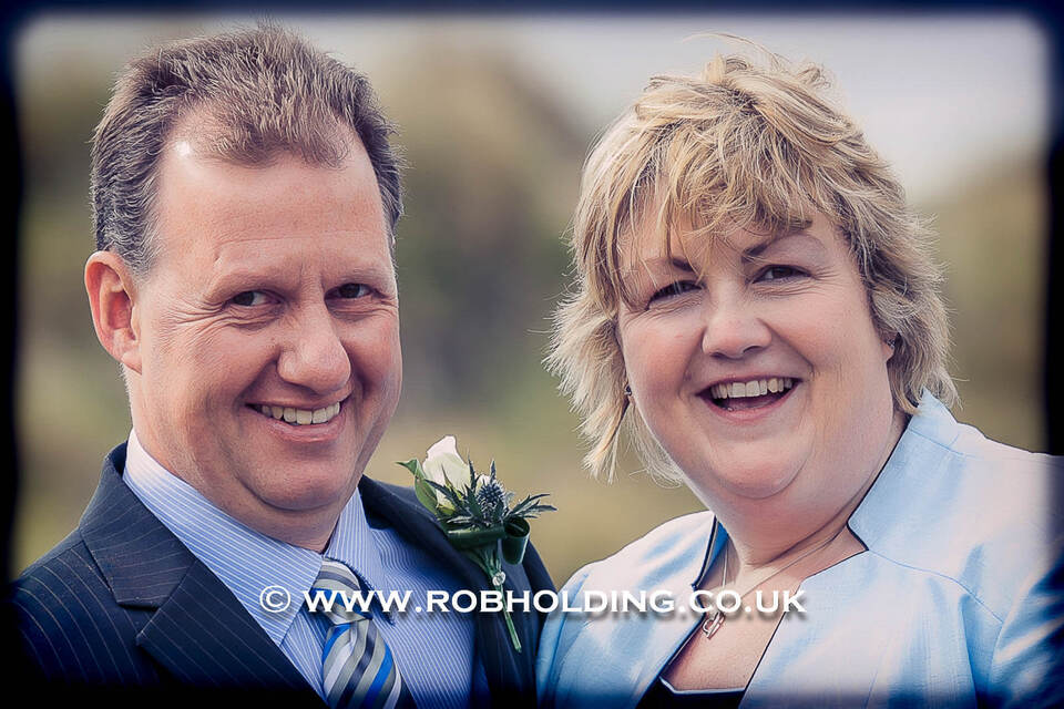 Portrait of a smiling man and woman together outdoors